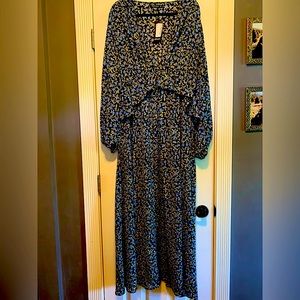 Nasty Gal V-Neck Floral Maxi Dress with Ruffles